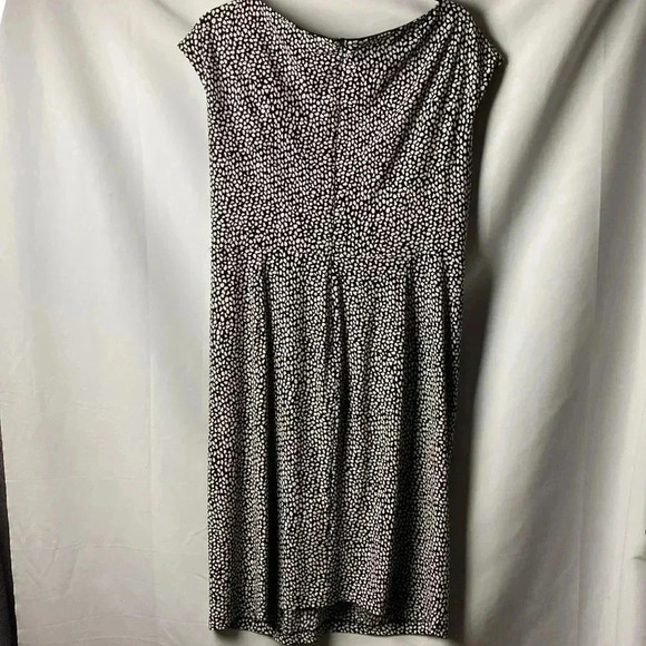 JONES STUDIO WO SIZE 14W BLACK WOTH WHITE DESIGN GATHERED FRONT BACK ZIPPER - Picture 7 of 11